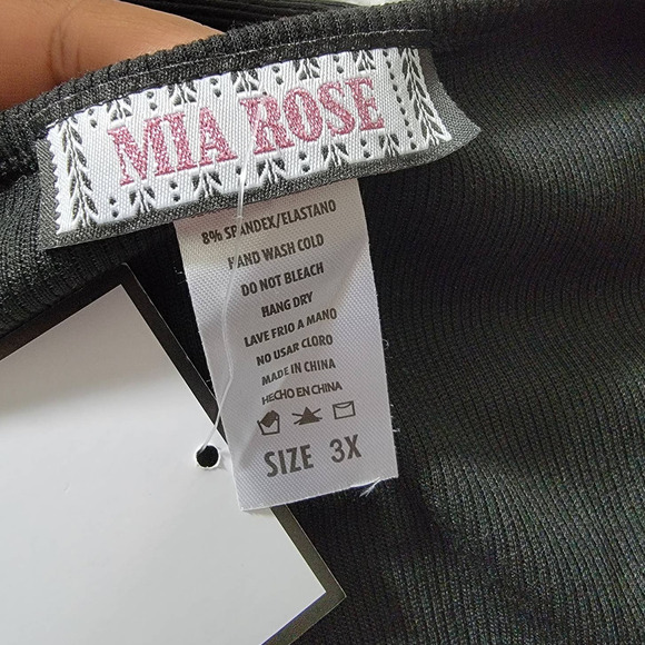 Mia Rose plus check contrast smock dress long sleeve sz 3X - Picture 6 of 8
